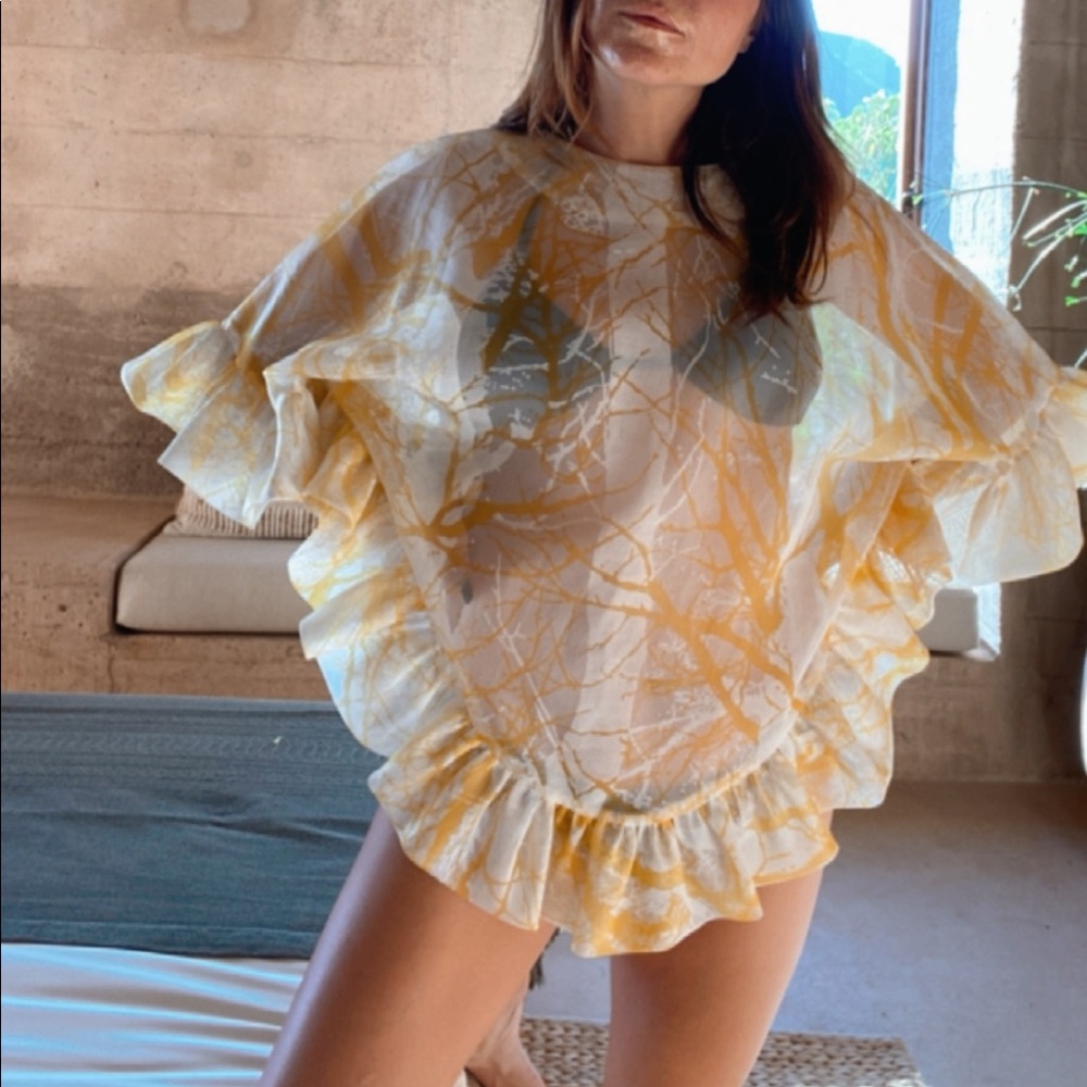 Vintage Sheer Yellow Top